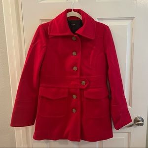 EUC J.Crew Red Wool Coat - Sz M